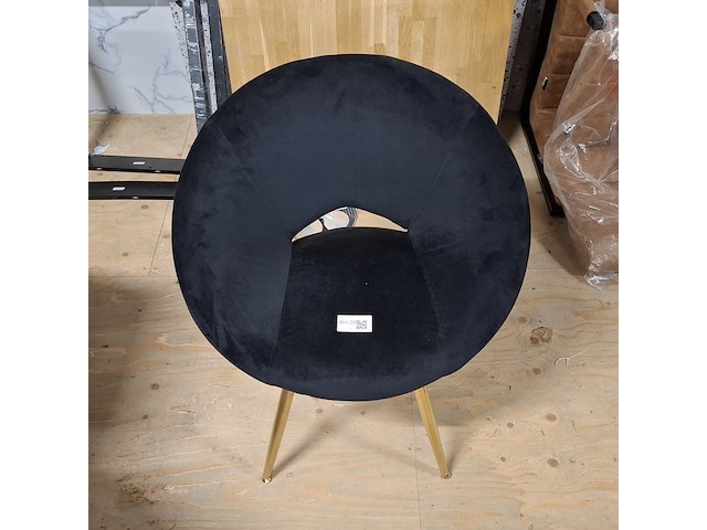 2x leisure chair, velvet zwart - afbeelding 3 van  4