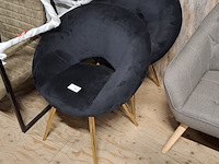 2x leisure chair, velvet zwart - afbeelding 4 van  4
