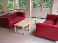 2x leren bank, ikea, klippan, rood, 2015 - afbeelding 1 van  6