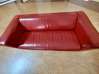 2x leren bank, ikea, klippan, rood, 2015 - afbeelding 2 van  6