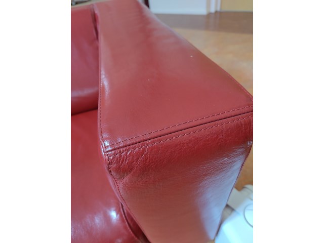 2x leren bank, ikea, klippan, rood, 2015 - afbeelding 3 van  6