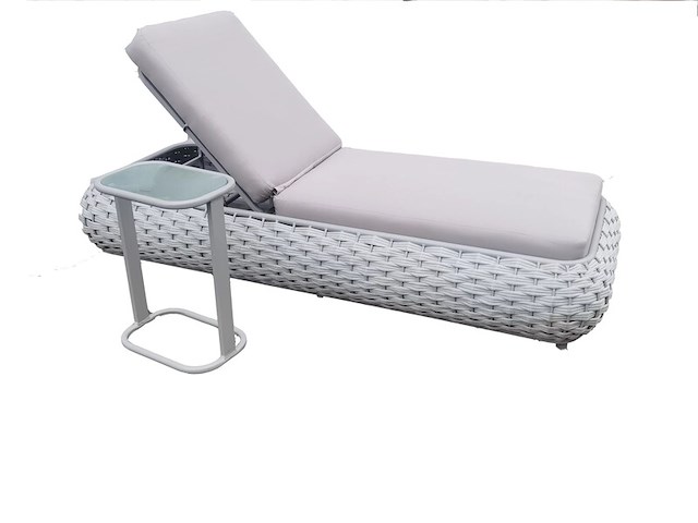 2x ligbed en 2x bijzettafel, vonato, donker grijs - afbeelding 3 van  4