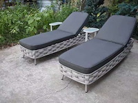 2x ligbed en 2x bijzettafel vonato, wit wicker - afbeelding 2 van  5