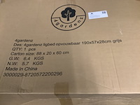 2x ligbed opvouwbaar 190 x 57 x 28 cm 4gardenz, grijs - afbeelding 3 van  3