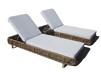 2x ligbed vonato, bruin, incl. bijzettafel - afbeelding 1 van  2