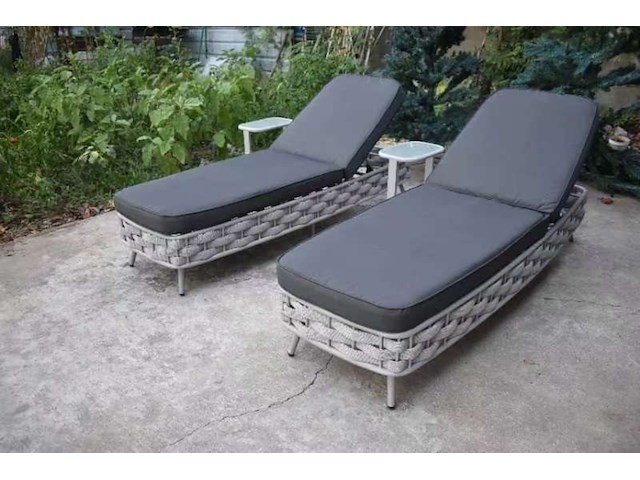 2x ligbed, vonato, casera, wit wicker - afbeelding 1 van  5