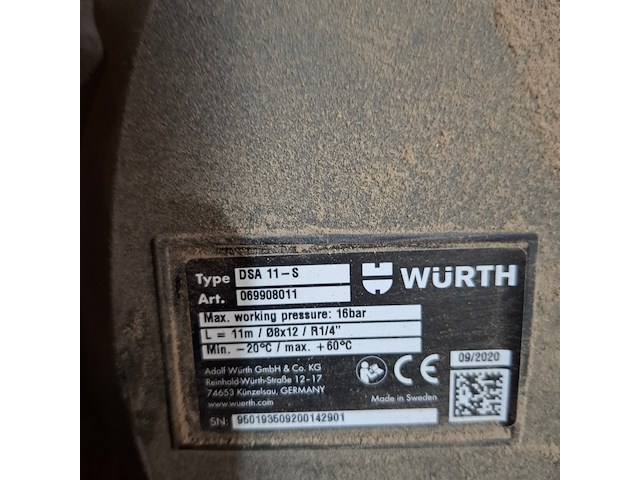 2x luchtslanghaspel wurth, dsa11-s - afbeelding 3 van  4