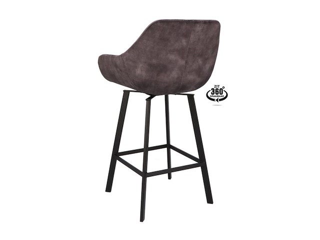 2x luxe roterende barkruk, 80, adore antraciet - afbeelding 2 van  2