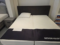 2x maatwerk hardbox 20 cm (90x200 cm) met twee matrassen, hoofdbord 180 cm in leerlook - afbeelding 3 van  4