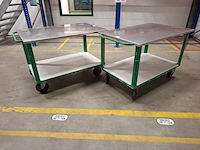 2x magazijnwagen met los rvs blad - afbeelding 2 van  6