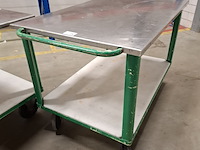 2x magazijnwagen met los rvs blad - afbeelding 3 van  6