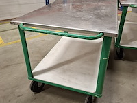 2x magazijnwagen met los rvs blad - afbeelding 4 van  6