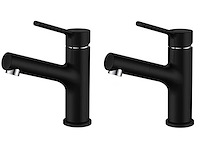 2x mawialix wastafelkraan - uittrekbare uitloop - mat zwart - afbeelding 1 van  6