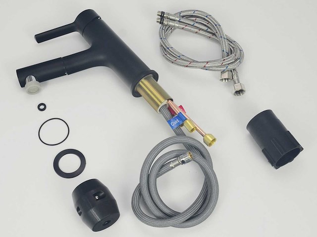 2x mawialix wastafelkraan - uittrekbare uitloop - mat zwart - afbeelding 2 van  6