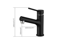 2x mawialix wastafelkraan - uittrekbare uitloop - mat zwart - afbeelding 6 van  6