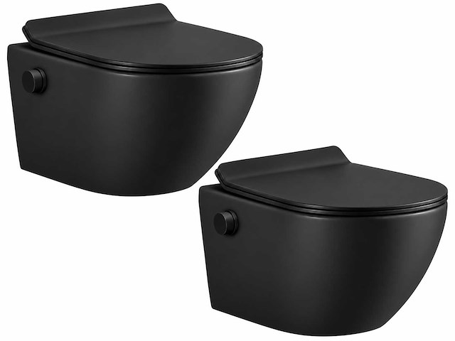 2x mawialux bidet inbouw wandcloset - mat zwart - afbeelding 1 van  5