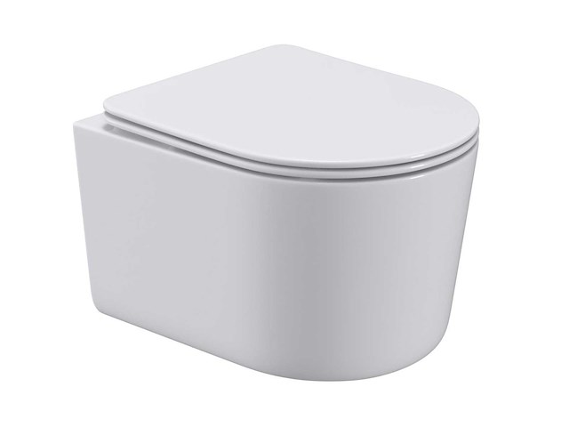 2x mawialux compact inbouw wandclosetten met closetzittingen glans wit - afbeelding 2 van  8