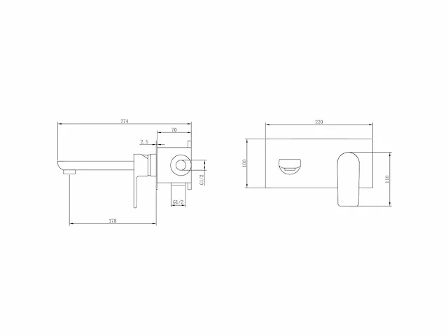 2x mawialux inbouw muurkraan - chrome - afbeelding 3 van  4