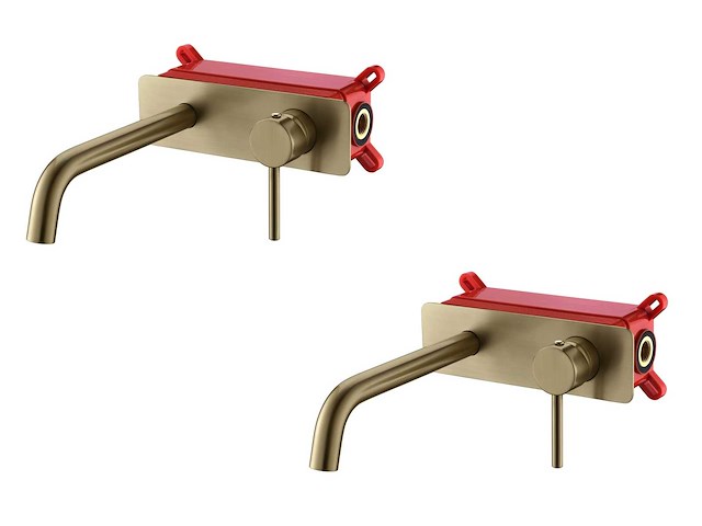 2x mawialux inbouw muurkraan - geborsteld goud - afbeelding 1 van  7