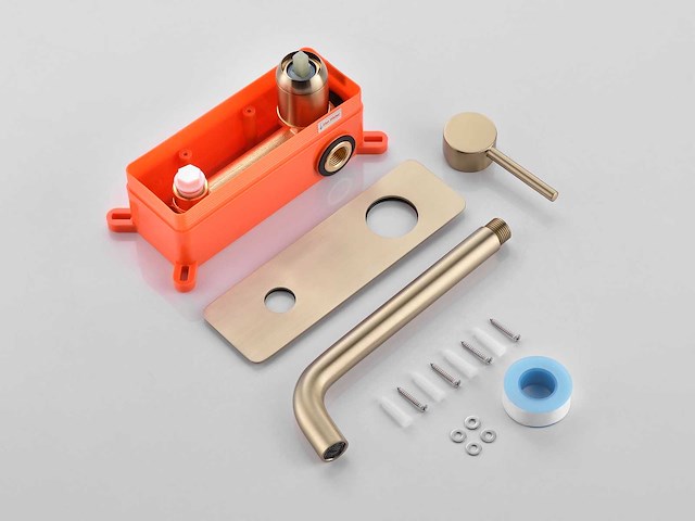 2x mawialux inbouw muurkraan - geborsteld goud - afbeelding 4 van  7