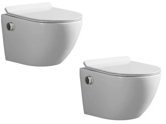 2x mawialux inbouw wandcloset met bidet - glans wit - afbeelding 1 van  7
