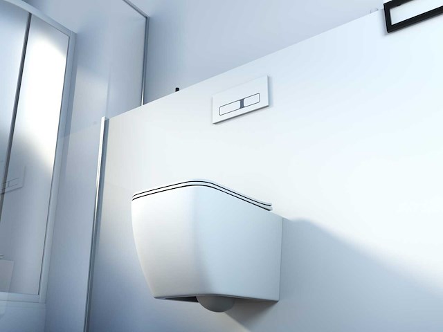 2x mawialux inbouw wandcloset met closetzitting - glans wit - afbeelding 9 van  11