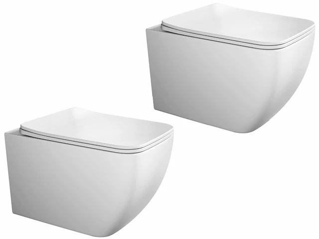 2x mawialux inbouw wandcloset met closetzitting - glans wit - afbeelding 1 van  11