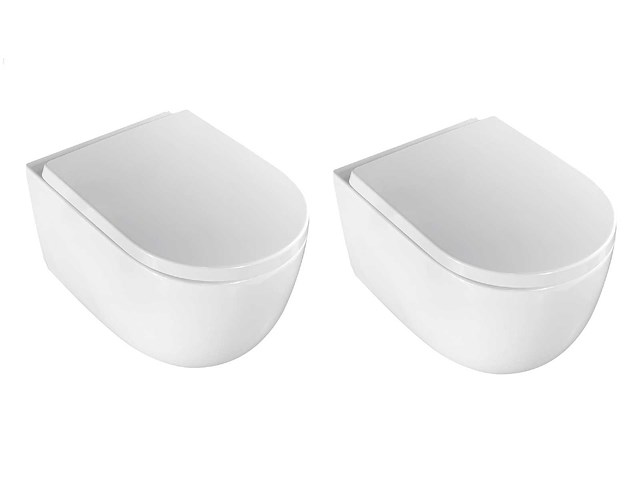 2x mawialux inbouw wandcloset met closetzitting - turbo flush - glans wit - afbeelding 1 van  11