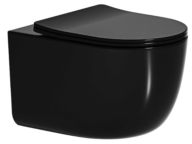 2x mawialux inbouw wandcloset met closetzitting - turbo flush - mat zwart - afbeelding 2 van  7