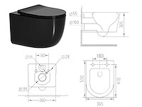2x mawialux inbouw wandcloset met closetzitting - turbo flush - mat zwart - afbeelding 4 van  5