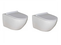 2x mawialux inbouw wandcloset met closetzitting glans wit - afbeelding 1 van  11