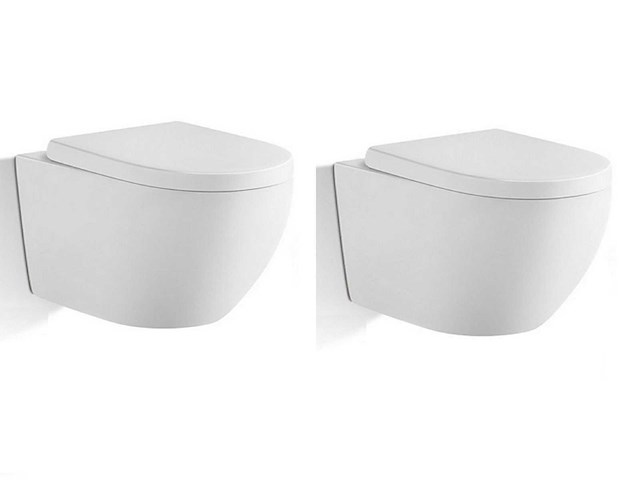 2x mawialux inbouw wandcloset met closetzitting glans wit - afbeelding 1 van  10