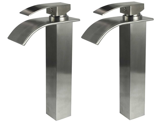 2x mawialux wastafelkraan - hoog model - chrome of rvs - afbeelding 1 van  19