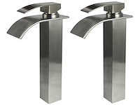 2x mawialux wastafelkraan - hoog model - chrome of rvs - afbeelding 1 van  19