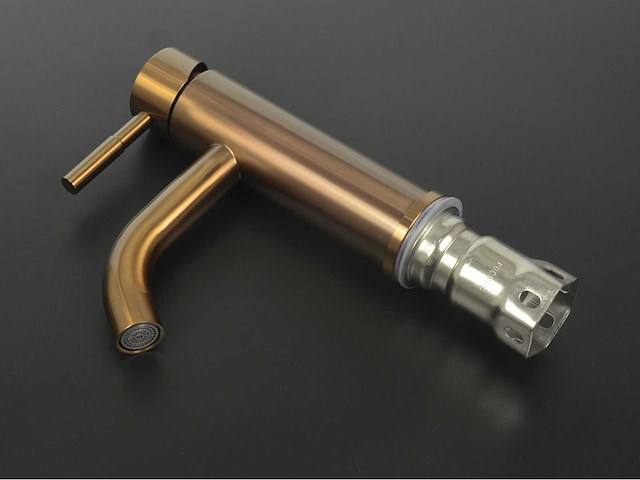 2x mawialux wastafelkraan - laag model - geborsteld rvs of koper (mat en glans) - afbeelding 7 van  17