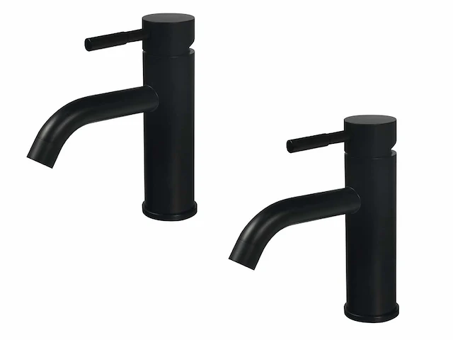 2x mawialux wastafelkraan - laag model - mat zwart - afbeelding 4 van  4