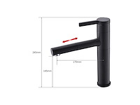 2x mawialux wastafelkraan - uitrekbare kop - mat zwart - afbeelding 2 van  7