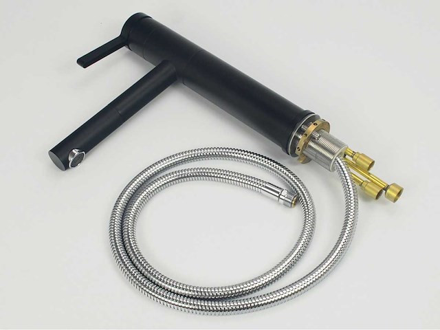 2x mawialux wastafelkraan - uitrekbare kop - mat zwart - afbeelding 4 van  7