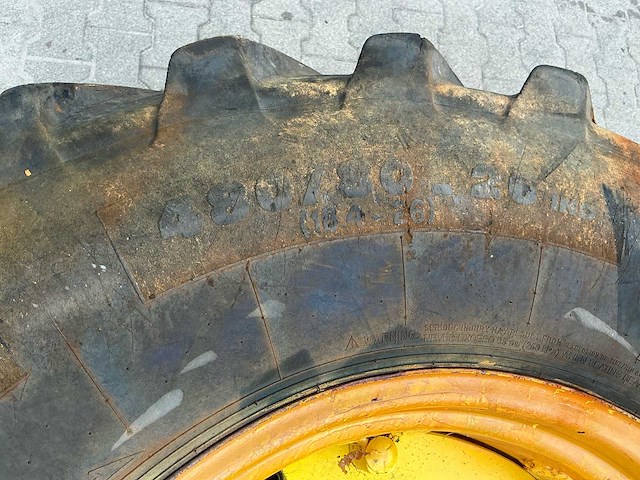 2x michelin power cl 480/80-26 banden op 26" dw16l stalen verstelvelgen – 12/420 – ø370 mm - afbeelding 5 van  5