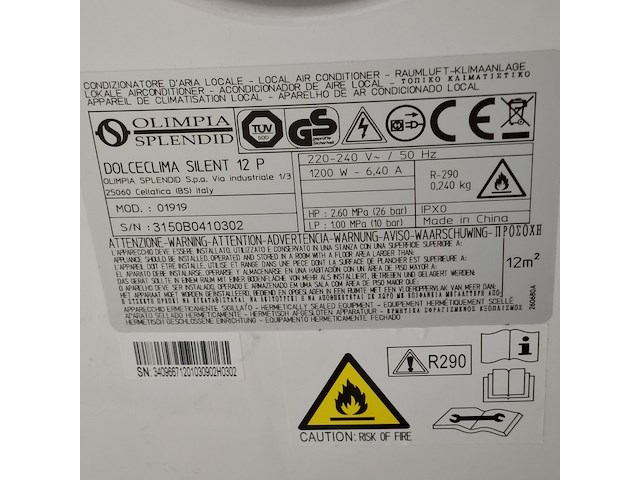 2x mobiele airconditioning, olimpia splendid, dolceclima silent 12p - afbeelding 8 van  11