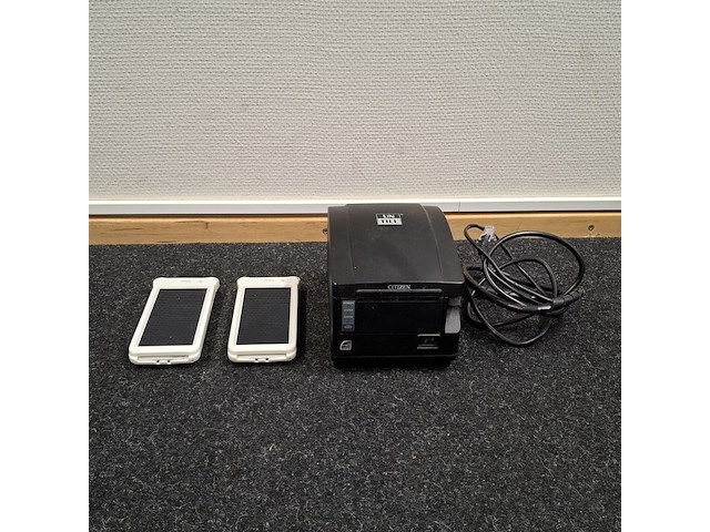 2x mobiele betaalterminal met bonprinter, pax en citizen - afbeelding 1 van  14