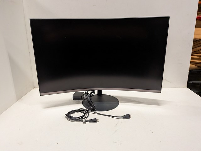 2x monitor curved, samsung, c32t550fdr, zwart - afbeelding 2 van  6