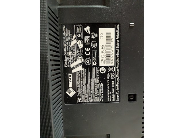 2x monitor, eizo, flexscan s2402w, zwart, 2010 - afbeelding 5 van  8