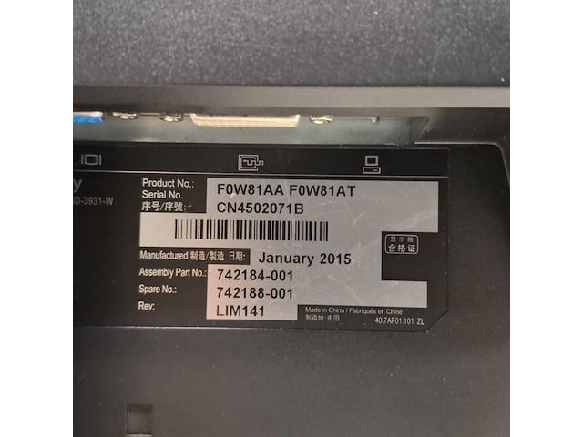 2x monitor hp, f0w81aa f0w81at, 2014 - afbeelding 4 van  17