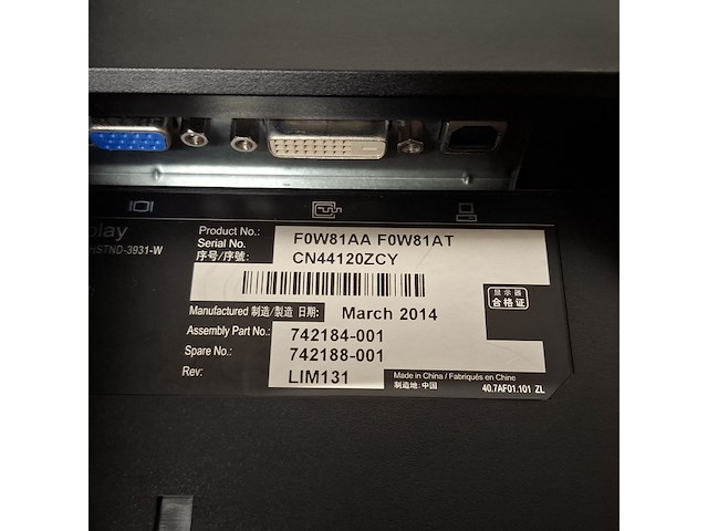 2x monitor hp, f0w81aa f0w81at, 2014 - afbeelding 4 van  19