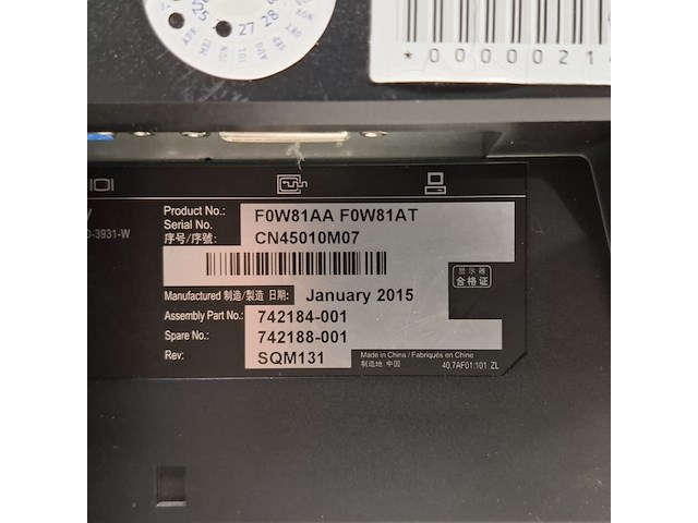 2x monitor hp, f0w81aa f0w81at, 2014 - afbeelding 7 van  19