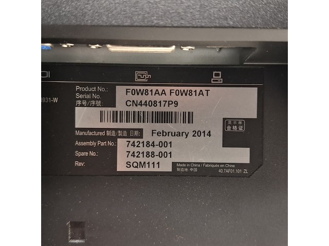 2x monitor hp, f0w81aa f0w81at, 2014 - afbeelding 6 van  20