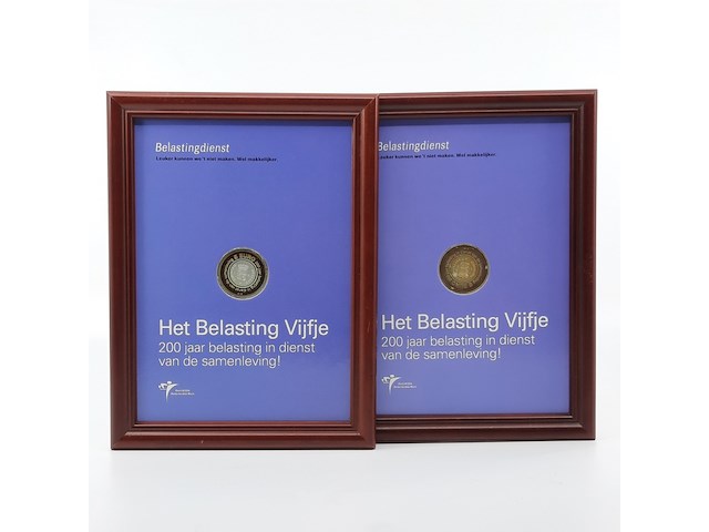2x munt, 'het belasting vijfje' - afbeelding 1 van  9