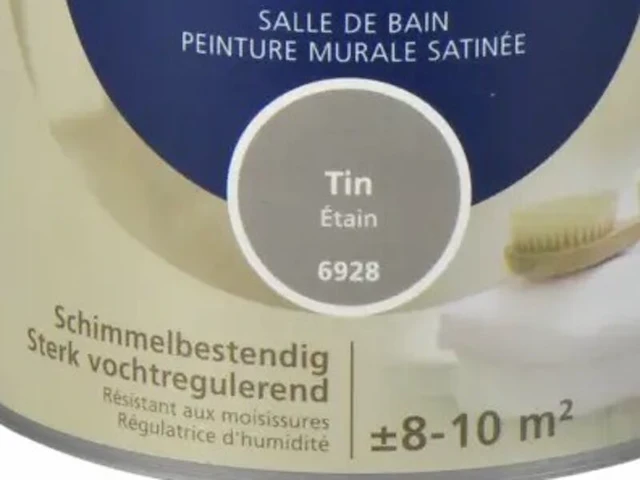 2x muurverf badkamer zijdeglans histor, perfect finish, tin, 1l - afbeelding 2 van  2