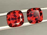 2x natuurlijke garnet (pair) | 5.40ct, rood - afbeelding 1 van  1